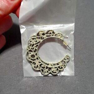 Estate- Ivory Lacey Designed, Hoop Earrings